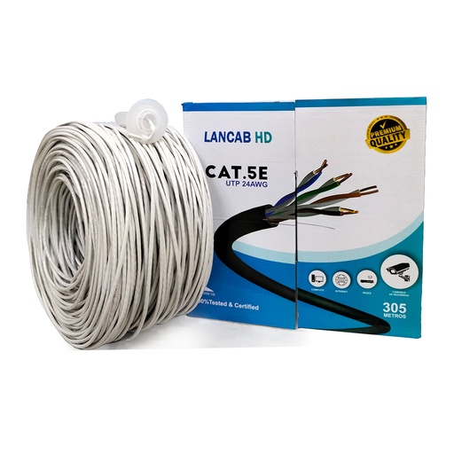 [UTPCAT5EBOBINA] CABLE UTP CAT5 INTERIOR 305MTS BOBINA